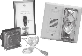 Call For Assistance Kit Meets ADA requirements 6538-G5 > Double pole single throw switch > High intensity strobe > Neutral white color > Fits single gang box AGENCY APPROVALS > Transformer and