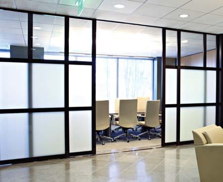 Suspended Systems Give your office entrance the cleanest look ever with no bottom track.