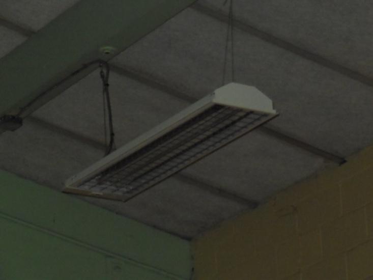 with integral occupancy sensor located above school cafetorium.
