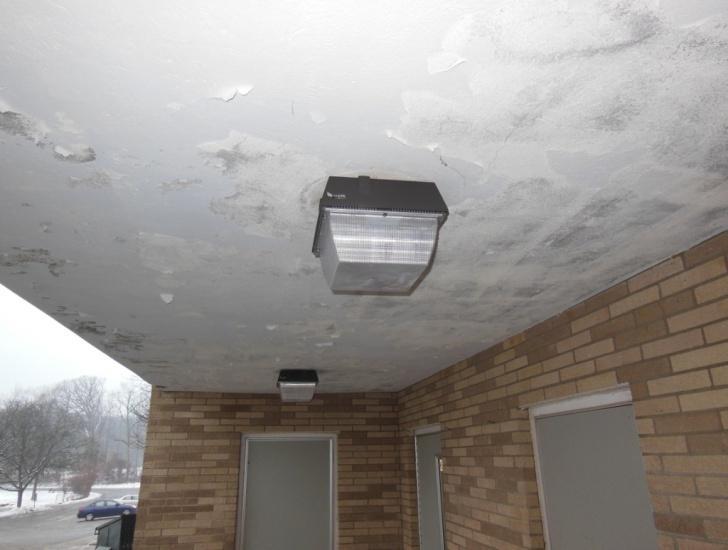 Installation of ceiling mounted exterior