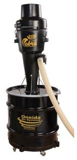 Oneida Innovative Advantage Tests 100x cleaner than cloth bags. Cyclone rotates easily out of the way. Easy take off filter for cleaning.