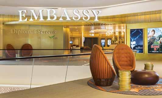 ExCLUSIVE MOVIE CLUB Rockwell Group Europe s design of Embassy Diplomat Screens is a modern interpretation of a prestigious British gentlemen s club, with accents of Hollywood glamour.