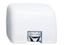 ƒb-700 AirCraft SURFACE- MOUNTED HAND DRYER Cast-iron with white vitreous enamel finish, automatic (B-731, touch-button operation, 80-sec.