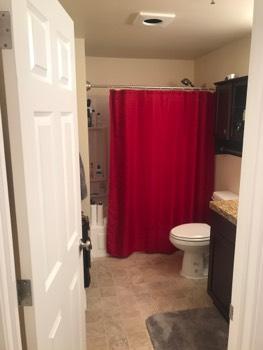 1. Location Materials: Hallway Hall Bathroom1 2. Room Ceiling and walls are in good condition overall.