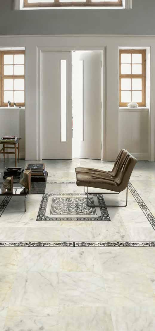 TOPAZ WHITE The Topaz White marble is a statement of purity and neutrality adjusted by