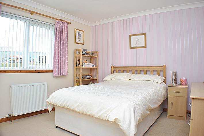 shelving, fitted carpet, central heating radiator, ceiling light, coving, window to front