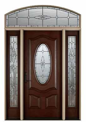 Featuring intricate grain patterns and color markings in Mahogany or Rustic Walnut, no two wood entry doors are alike.