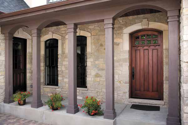 Make your entry door stand apart with the beauty of Mahogany or Rustic Walnut. Choose from intricate grain patterns and color markings. Make an elegant statement.