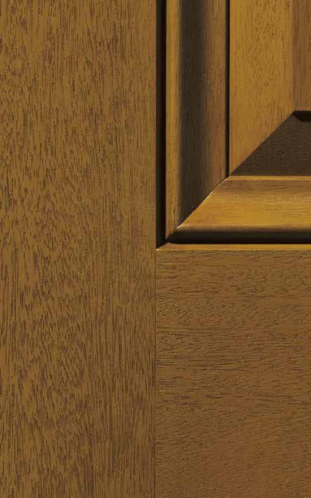 PREFINISHES Door panels, sidelights and even the interior and exterior frames can arrive prefinished.