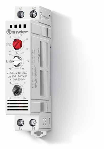 7T Series Panel Thermo-Hygrostat and Thermostats Panel Thermo-Hygrostat Type 7T.51.0.230.4360 Electronic control Small, compact size (17.