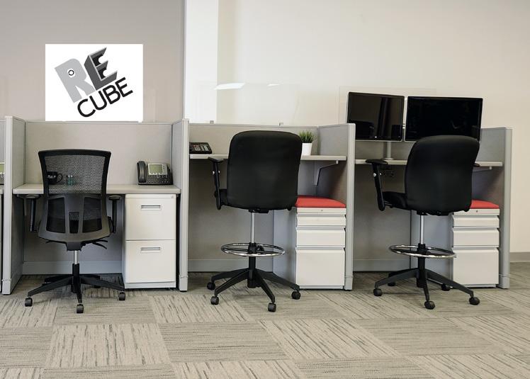 RE CUBE. We re-style and re-imagine used Haworth cubicle frames in our Stafford, Texas workshop.