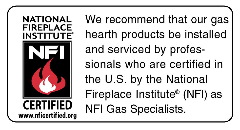 Installation and Operation Instructions Unvented (Vent-Free) Gas Fireplace Insert P/N 127119-01 Rev B 12/2016 P127119 01 PFS US REPORT NO.