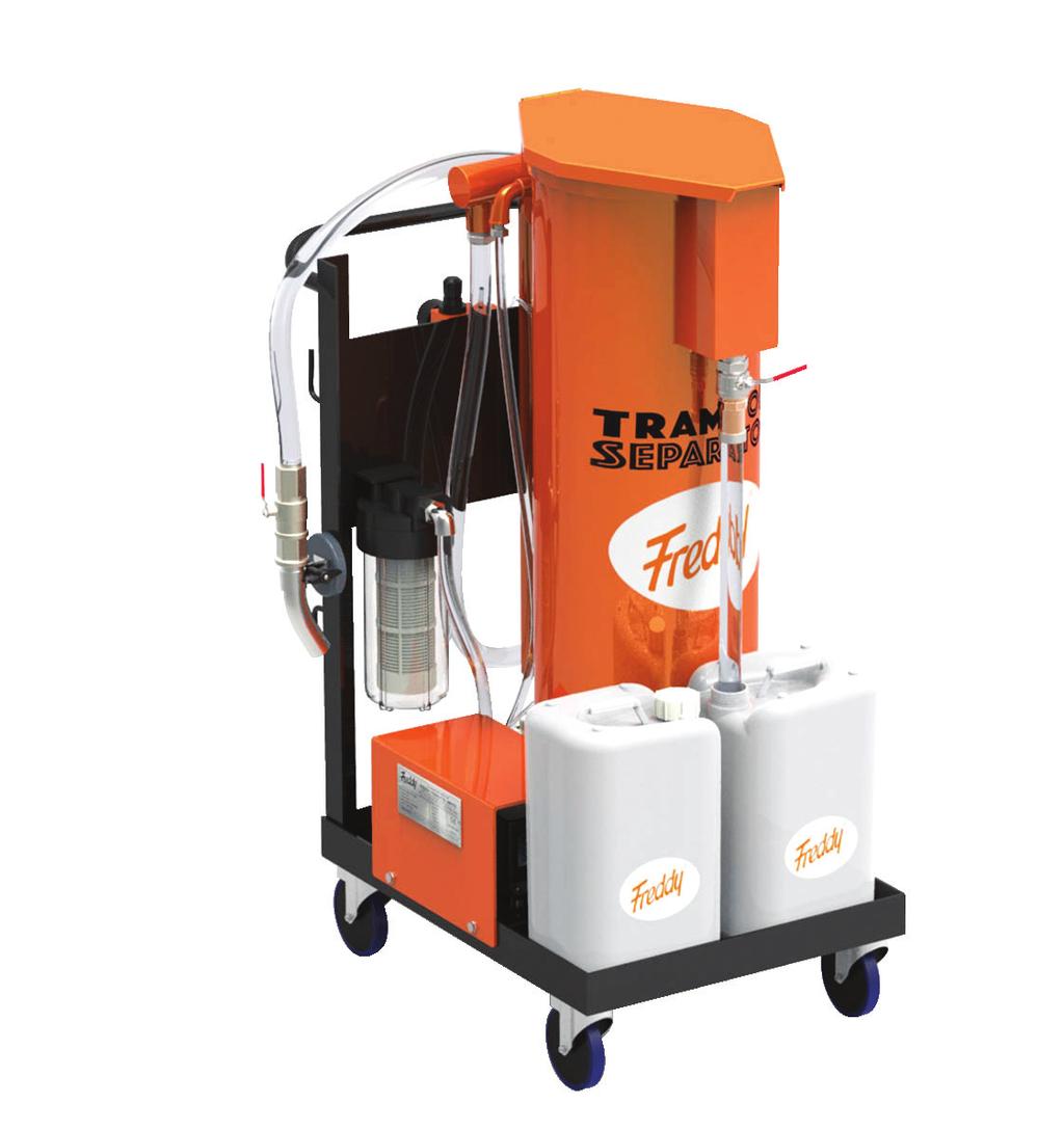 Tramp Oil Removal Systems Mobile tramp oil coalescer FLUID TREATMENT Tramp oil separation via efficient coalesce system 35 litre of fluid media held in removable baskets Easily moved very mobile Easy