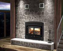 Read on and you will discover that very few zeroclearance wood fireplaces can match the exceptional features of our HE200: an overnight burn, retractable double doors, cast refractory bricks,