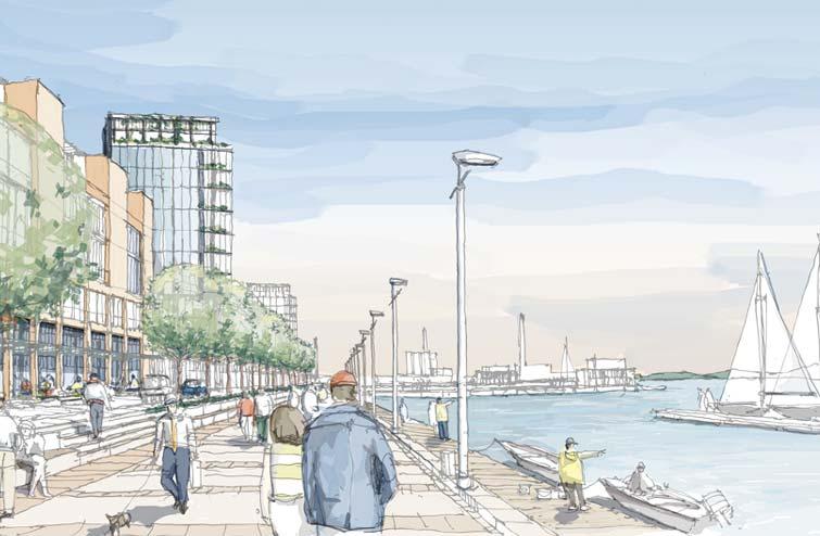 East Bayfront Precinct Plan Summary 55 acres Continuous water's edge promenade Well defined public realm - 20% of precinct Year-round destinations Low-scale