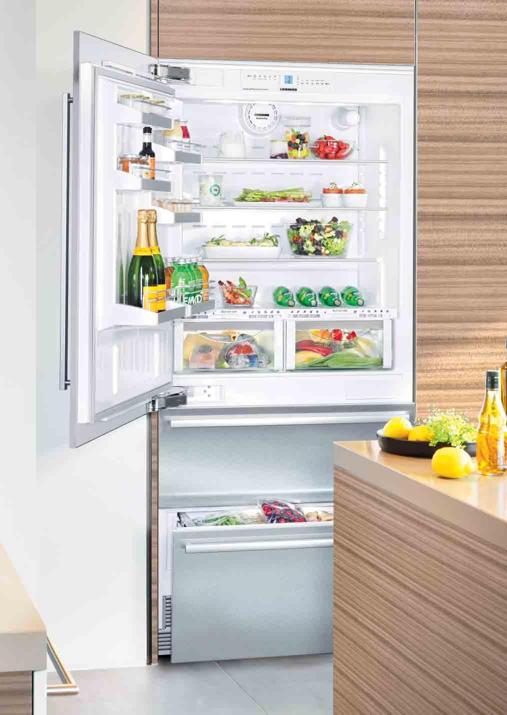 Extra-wide BioFresh food storage centre: ECBN 6156 The new 91-cm-wide, built-in BioFresh fridge-freezer ECBN 6156 Plus (net capacity 80 litres) is a real eyecatcher!