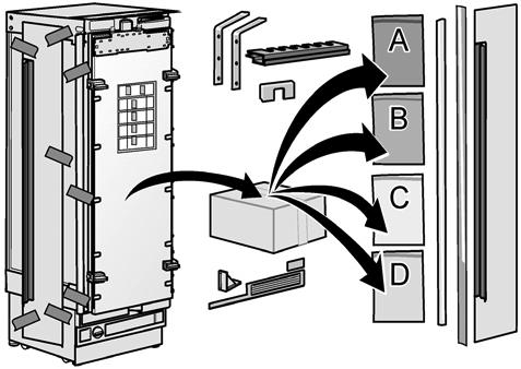 To simplify installation, the packages are identified with labels A, B and C corresponding with the manual sections. 5.