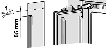 Ensure smooth running at all positions of the door. Note: In the case of a Side-by-Side installation this installation step is not possible. These parts have been removed. 4.