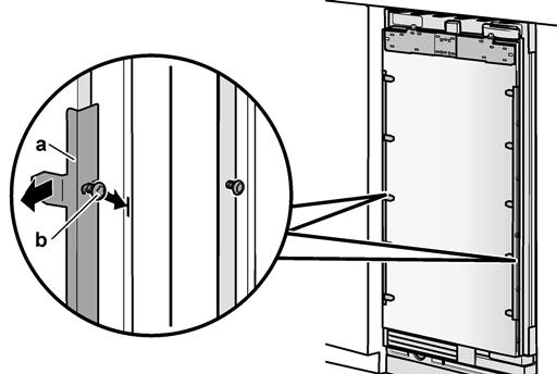 Remove fixing bracket (a) from the appliance door.