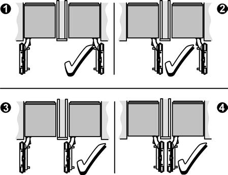 Stand alone appliance as an end section to a row of kitchen units If a side of the appliance is visible, use a side covering.