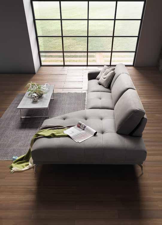 Glamour The Glamour model offers the possibility to compose the sofa with a corner chaise lounge