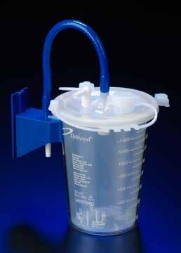 Suction & Fluid Waste Management SUCTION CANISTER SYSTEMS SafeLiner Semi-Rigid Liner System Innovative adhesive seal on lid keeps lid securely in place to help prevent leakage and spills once full