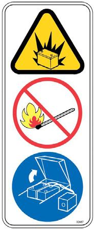 Do not use flammable materials in tank Located on the seat panel. Located on the seat panel. FOR SAFETY LABEL Read manual before operating machine. Located on the seat panel. WARNING LABEL Flammable materials or reactive metals can cause explosion or fire.