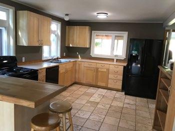 1. Kitchen Room Kitchen Walls and ceilings appear in good condition overall. Flooring is Tile. Accessible outlets operate. Light fixture operates.