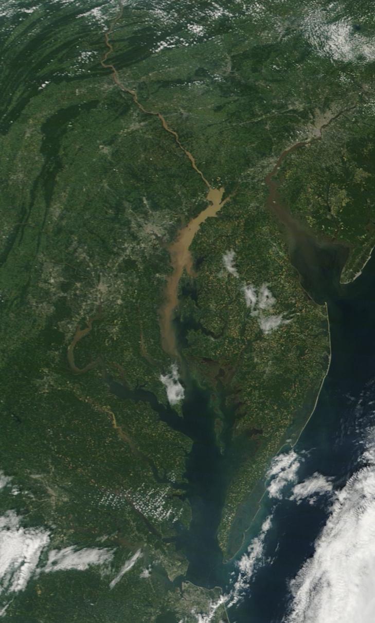 Chesapeake Bay after TS Lee (2011) Upwards of 7 million tons of sediment