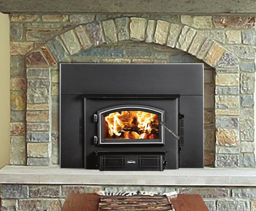 2700i 2700 INSERT WITH METAL SURROUND AND SATIN NICKEL TRIM KIT, AND SATIN NICKEL ARCHED DOOR Peak BTU/hr Output 1 38,500 Heating Capacity 2 900-2,300 sq