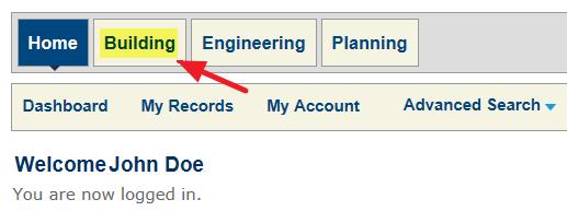 3. Once you are logged in click on the Building tab 4.