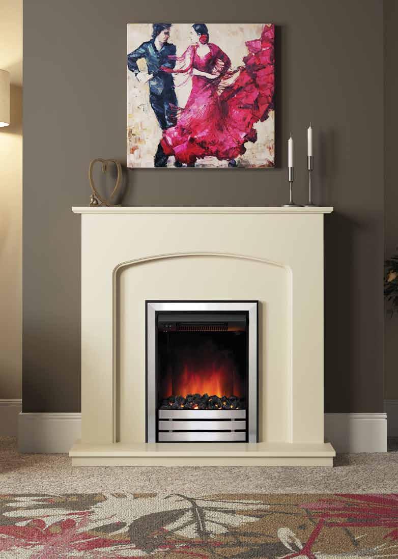 NEW PRODUCT Bewley 42 Electric fireplace in Ivory painted finish featuring a Ventris