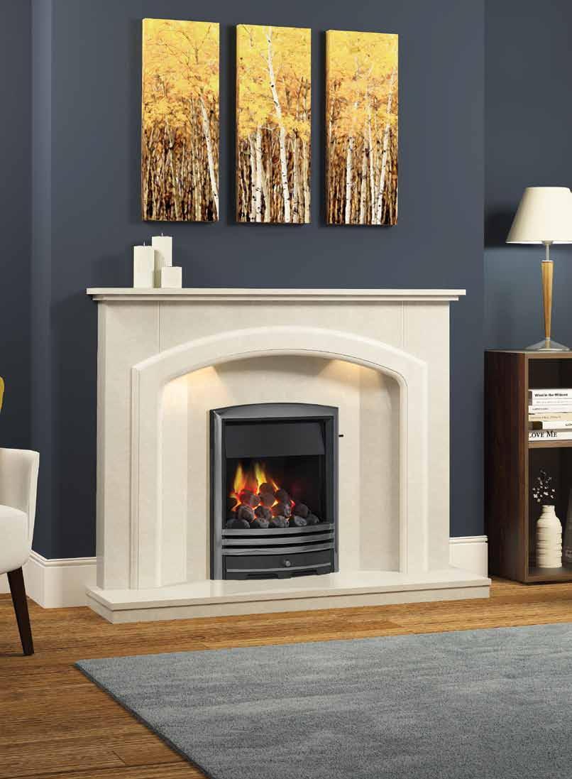 Cast Fascia Collection Deepline Convector open fronted inset gas fire with Cast fascia in Nickel.