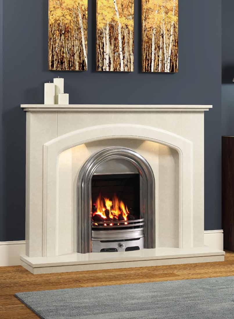 Complete Inset Gas Fires Complete inset gas fire with Abbey Cast Fully Polished trim.