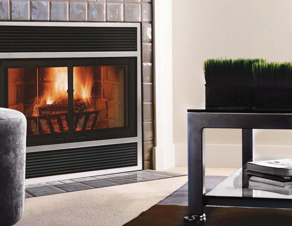 Decorative wood burning fireplace