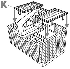 How to load the racks (In some models only) C - Cutlery basket: It can be placed in the upper rack when the Half load/multizone is selected.