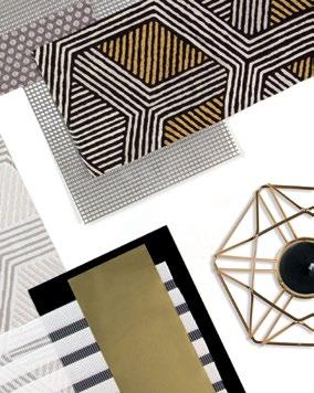Metallic tones in textiles add an elegant touch to your home when combined with clear lines.