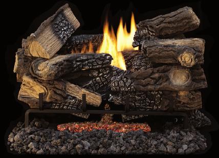The result is a striking appearance with a very deep flame pattern. All models are heater rated with 99% heat efficiency and include a wood-burning grate.