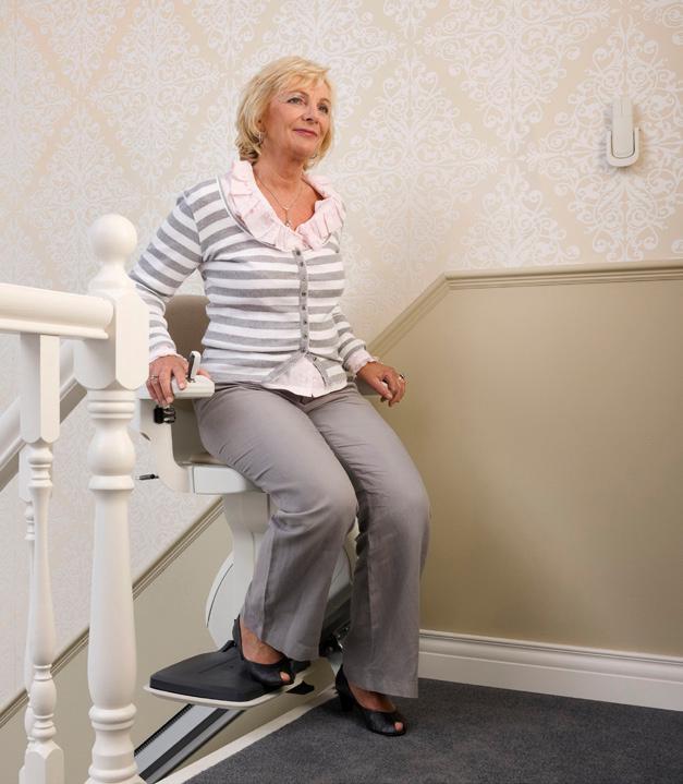 like to stop. Turn the Corner This method of stopping at the top allow the stairlift to be parked out of the way of the staircase.