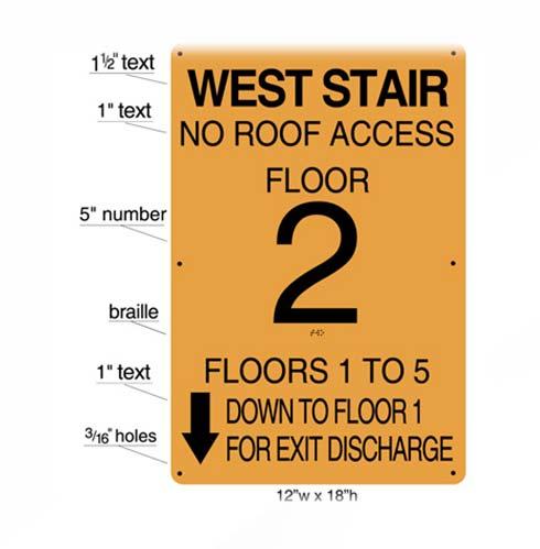 STAIR SIGN REQUIREMENTS complying with 7.2.2.5.4.
