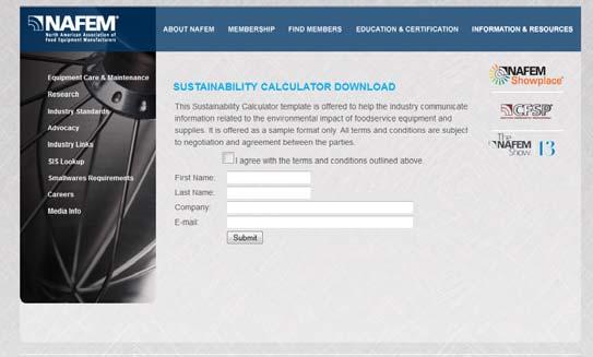 Nafem Sustainability Calculator www.