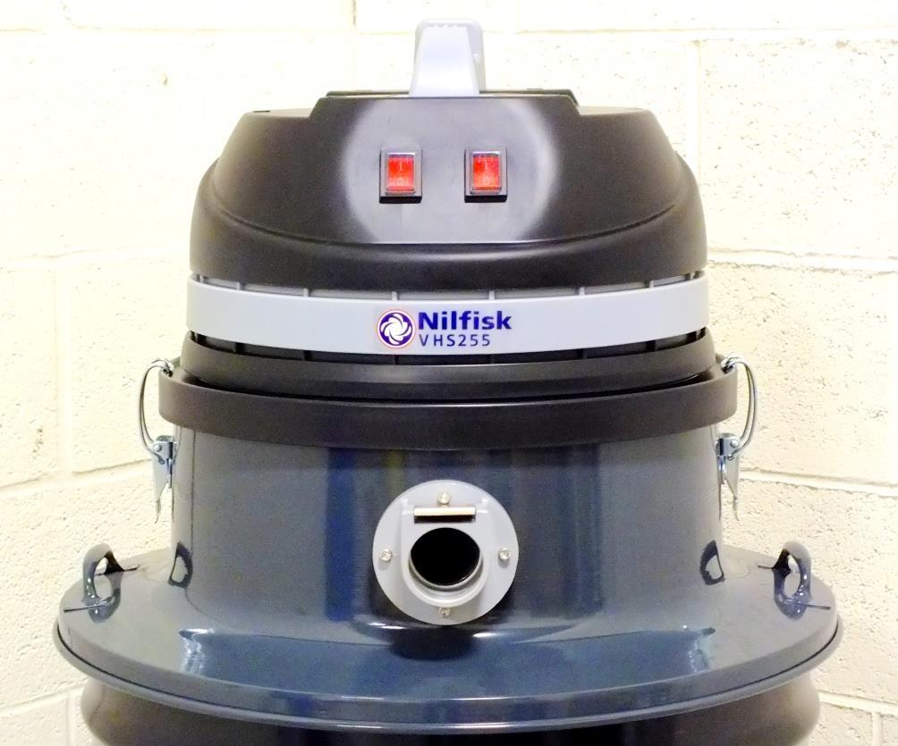 Instructions/Spare Parts Manual Nilfisk Model VHS255 Drum Top Vacuum CAUTION: This Nilfisk vacuum cleaner is not to be used in classified (hazardous) environments, as serious injury could result.