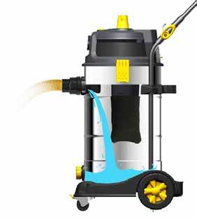 Technology: Wet or Dry Extraction Vacuums large volumes of wet or dry debris.