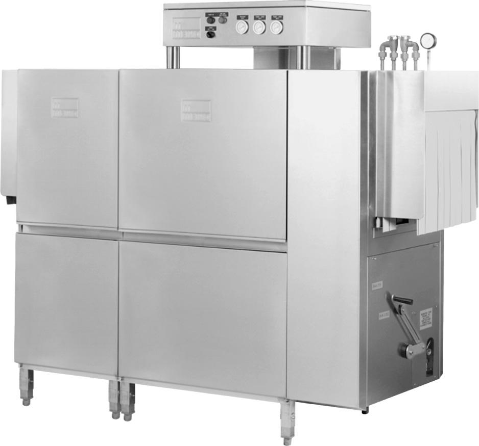 Large separation between wash and rinse (6 / 406mm upper, 7 /43mm lower) avoids splashing of soiled water onto sanitized ware Front-sloping tanks for complete drainage and easier cleaning External,