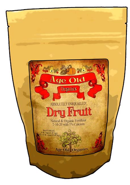 Available in: 12 x 1 lb case, 4 x 5 lb case and 50 lb box AGE OLD ORGANICS DRY FRUIT (2-10-20) WITH 1%