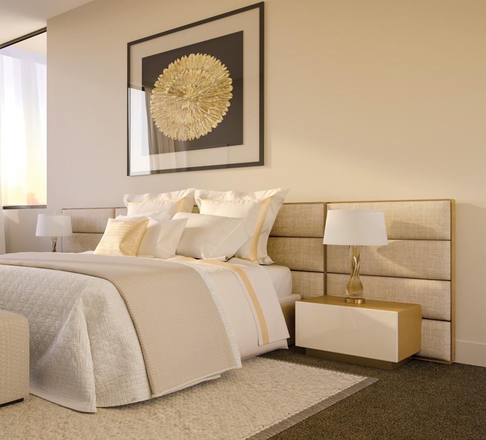 palette. ORO s luxuriously large bedrooms are designed as restful retreats.