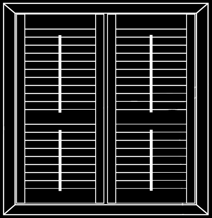 ACHIEVING PANEL CONSISTENCY To achieve a uniform appearance, as well as maintain an equal number of louvers in adjacent shutters, all shutters must be ordered the same height.