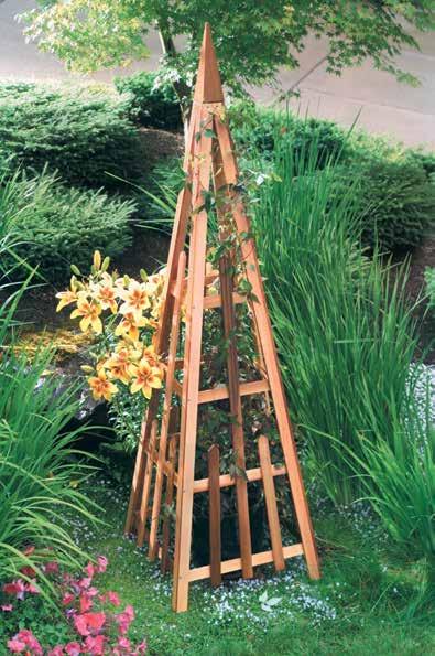 Assembled dimensions (w x h): 26 x 72 81 Pyramid Trellis 860.1074 A clever way to bring architectural structure to your garden.