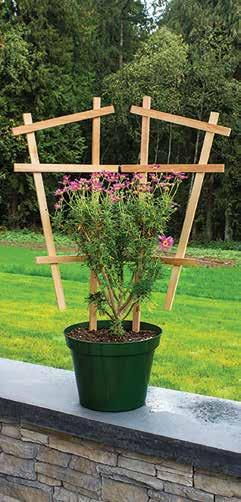 Folding Gardener s Trellis 862.1426 Featuring a wide base, the Gardener s Trellis has room for two plants, and provides support for peas, beans, squash, tomatoes and more!