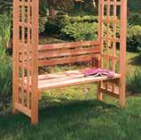 1997 The Astoria is a handsome pergola-style arbor, with its bow-shaped header and well-scaled lattice side panels.